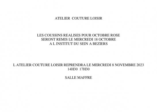 REMISE COUSSINS OCTOBRE ROSE REMISE COUSSINS OCTOBRE ROSE
