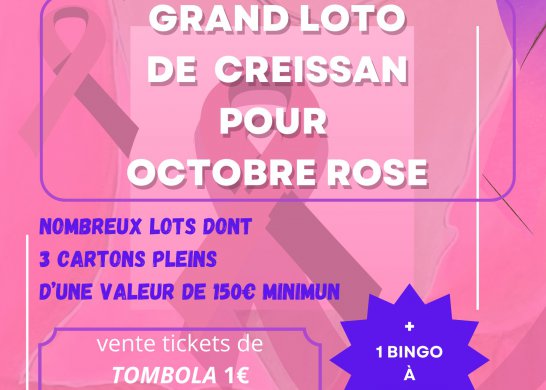 GRAND LOTO POUR OCTOBRE ROSE