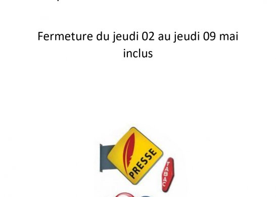 Bureau de tabac - jours fériés